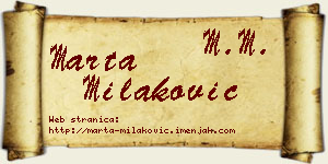 Marta Milaković vizit kartica